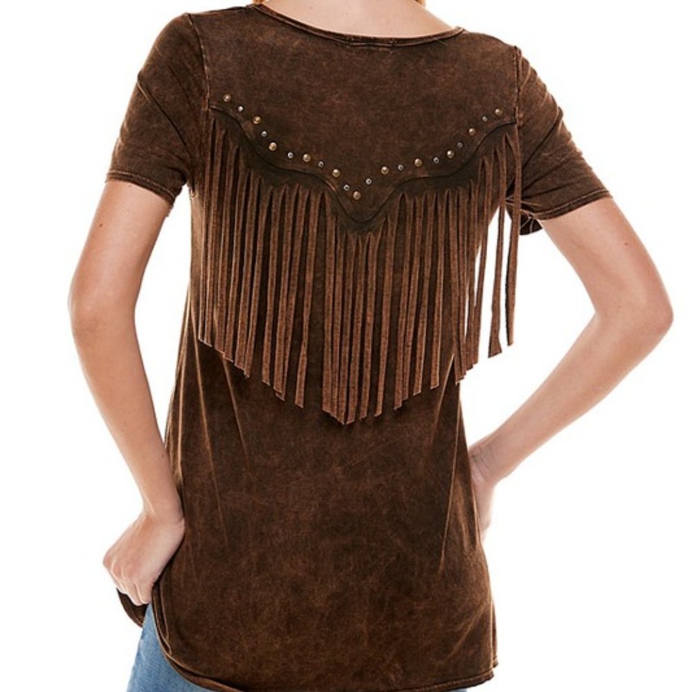 🛑 BULLY Dangling ➕🆒 FRINGE & BLING Embellished TOP Stud T-SHIRT 💸BUY NOW‼️🟢
